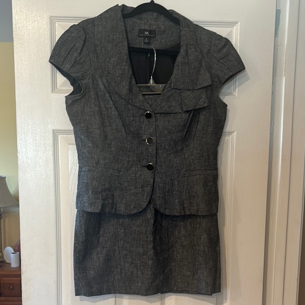 Iz Byer Gray Skirt Set